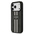 Guess Guess iPhone 17 Pro/iPhone 18 Pro Backcoverhoesje MagSafe Gedrukte 4G-strepen - Zwart
