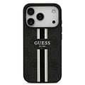Guess Guess iPhone 17 Pro/iPhone 18 Pro Backcoverhoesje MagSafe Gedrukte 4G-strepen - Zwart