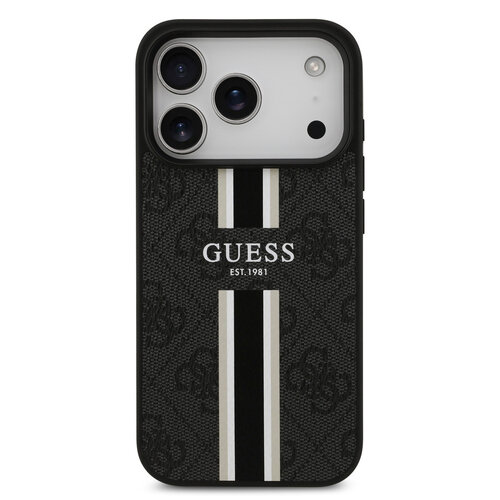 Guess Guess iPhone 17 Pro/iPhone 18 Pro Handyhülle MagSafe Gedruckte 4G-Streifen - Schwarz