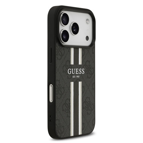 Guess Guess iPhone 17 Pro/iPhone 18 Pro Back Cover MagSafe Printed 4G Stripes - Black