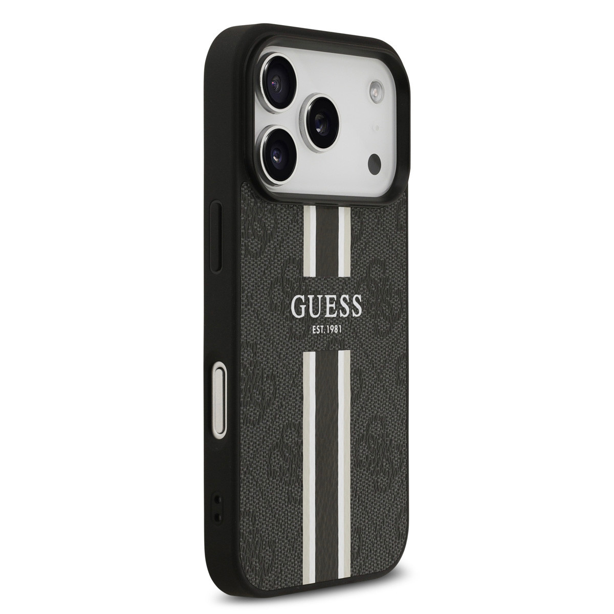 Guess Guess iPhone 17 Pro Backcover hoesje - MagSafe - 4G Printed Stripes - Zwart, foto 4 van 6