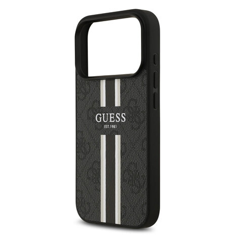 Guess Guess iPhone 17 Pro Back cover coque - MagSafe - 4G Printed Stripes - Noir Guess Guess iPhone 17 Pro Back cover coque - MagSafe - 4G Printed Stripes - Noir