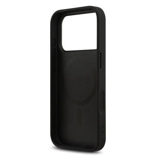 Guess Guess iPhone 17 Pro/iPhone 18 Pro Backcoverhoesje MagSafe Gedrukte 4G-strepen - Zwart