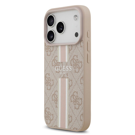 Guess Guess iPhone 17 Pro Back cover coque - MagSafe - 4G Printed Stripes - Rose Guess Guess iPhone 17 Pro Back cover coque - MagSafe - 4G Printed Stripes - Rose