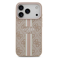 Guess Guess iPhone 17 Pro/iPhone 18 Pro Backcoverhoesje MagSafe Gedrukte 4G-strepen - Roze