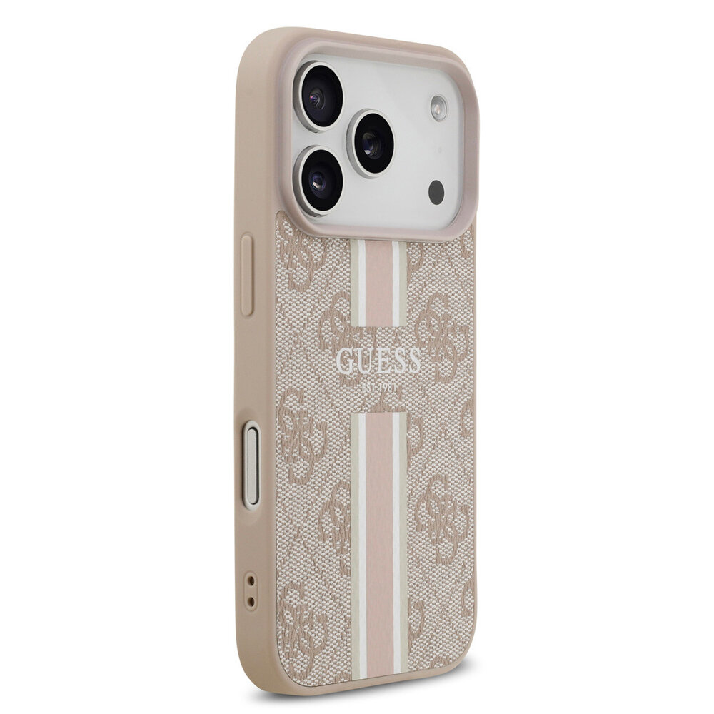 Guess Guess iPhone 17 Pro Back cover case - MagSafe - 4G Printed Stripes - Pink Guess Guess iPhone 17 Pro Back cover case - MagSafe - 4G Printed Stripes - Pink
