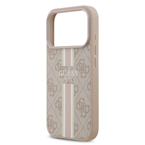 Guess Guess iPhone 17 Pro Back cover coque - MagSafe - 4G Printed Stripes - Rose Guess Guess iPhone 17 Pro Back cover coque - MagSafe - 4G Printed Stripes - Rose