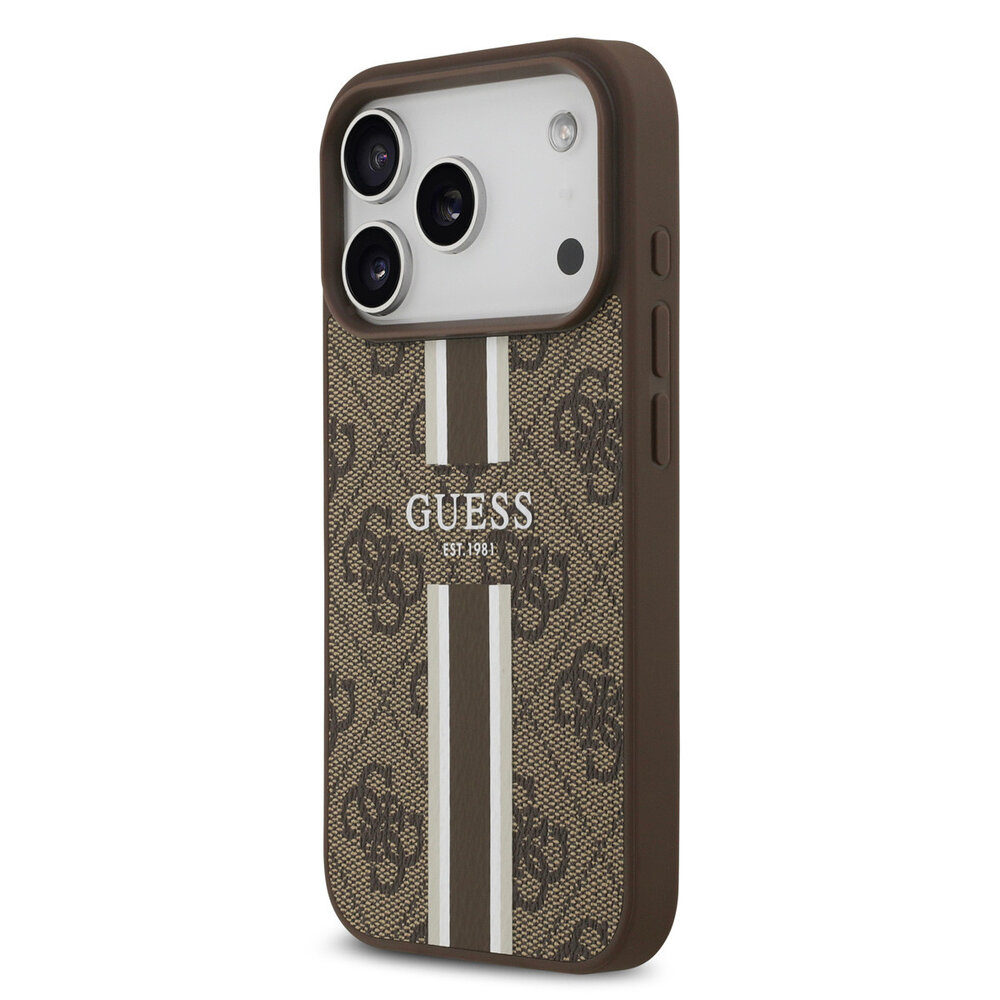 Guess Guess iPhone 17 Pro Back-Cover hul - MagSafe - 4G Printed Stripes - Braun