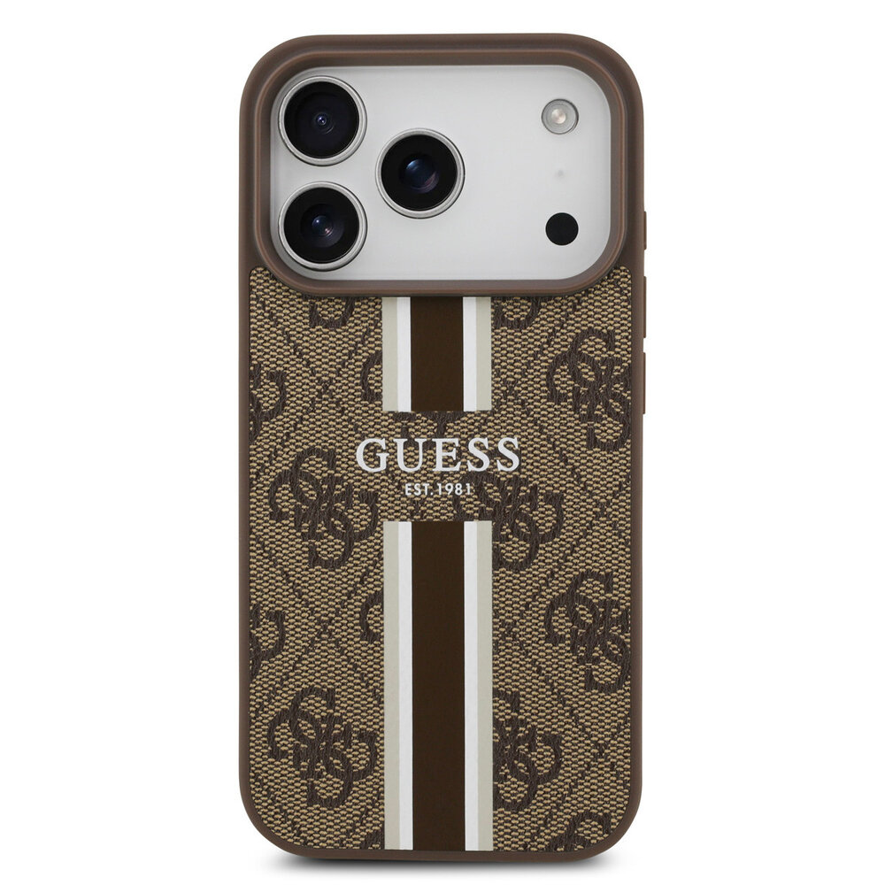 Guess Guess iPhone 17 Pro Back-Cover hul - MagSafe - 4G Printed Stripes - Braun