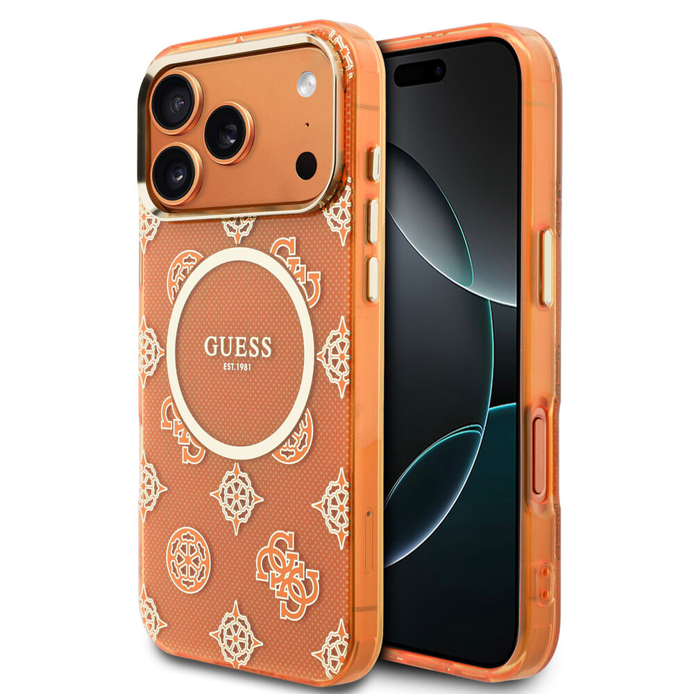 Guess Guess iPhone 17 Pro Max Back cover coque - MagSafe - IML Peony Dot - Orange