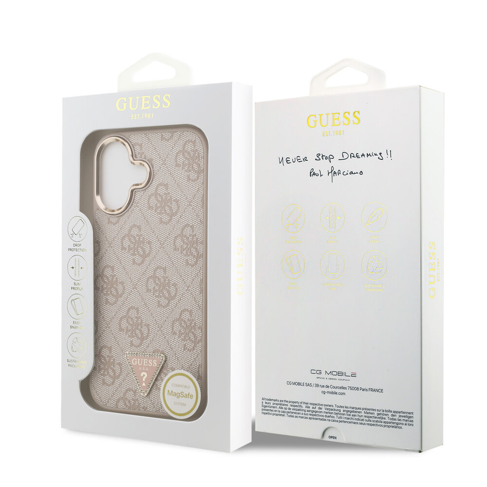 Guess Guess iPhone 17 Back cover case - MagSafe - 4G Triangle Logo - Pink