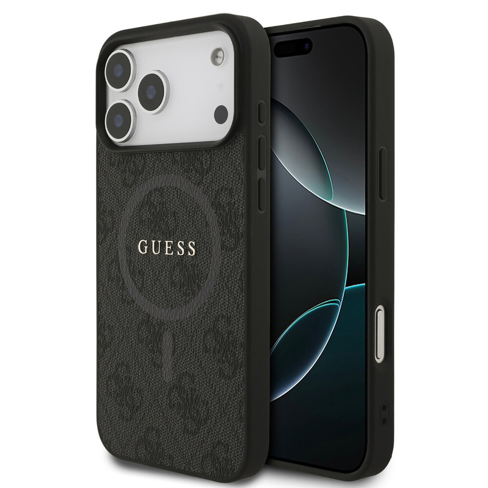 Guess Guess iPhone 17 Pro Max Back-Cover hul - MagSafe - 4G Classic Metal Logo - Schwarz