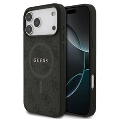 Guess iPhone 17 Pro Max/iPhone 18 Pro Max Handyhülle MagSafe Klassisches 4G-Metalllogo - Schwarz