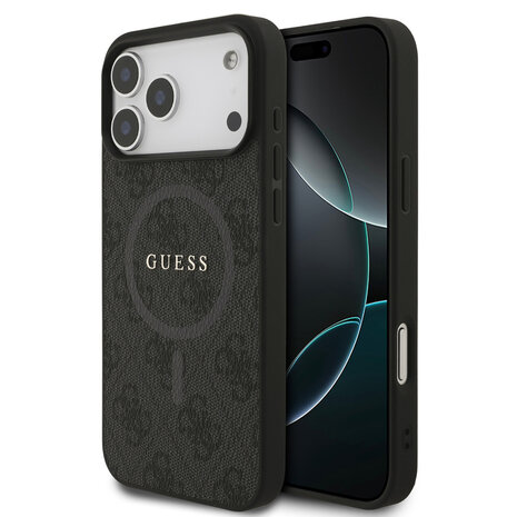 Guess Guess iPhone 17 Pro Max Back-Cover hul - MagSafe - 4G Classic Metal Logo - Schwarz