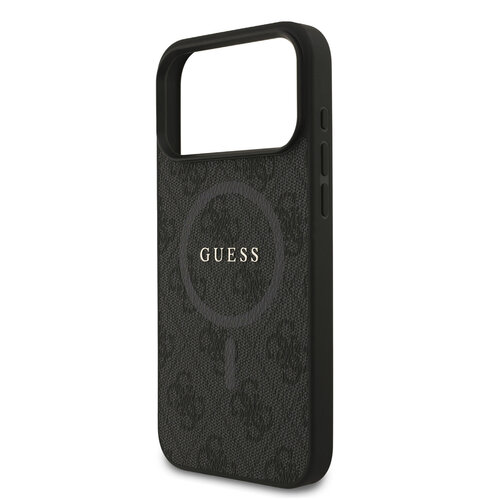 Guess Guess iPhone 17 Pro Max/iPhone 18 Pro Max Coque arrière MagSafe Logo 4G métallique classique - Noir