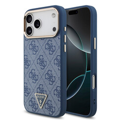 Guess iPhone 17 Pro Max Backcover hoesje - MagSafe - 4G Triangle Logo - Blauw