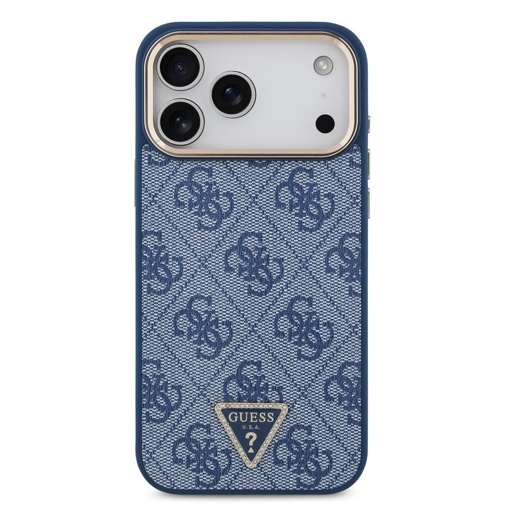 Guess Guess iPhone 17 Pro Max Back cover coque - MagSafe - 4G Triangle Logo - Bleu Guess Guess iPhone 17 Pro Max Back cover coque - MagSafe - 4G Triangle Logo - Bleu