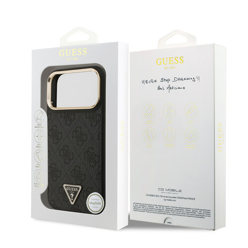 Guess Guess iPhone 17 Pro Max/iPhone 18 Pro Max Handyhülle MagSafe 4G dreieckiges Logo - Schwarz