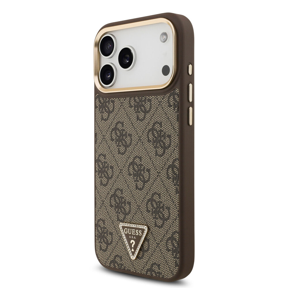 Guess Guess iPhone 17 Pro Max Back-Cover hul - MagSafe - 4G Triangle Logo - Braun Guess Guess iPhone 17 Pro Max Back-Cover hul - MagSafe - 4G Triangle Logo - Braun