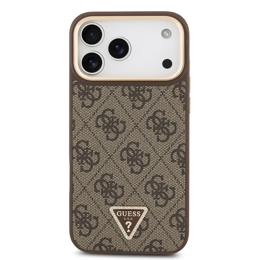Guess Guess iPhone 17 Pro Max Back cover coque - MagSafe - 4G Triangle Logo - Marron Guess Guess iPhone 17 Pro Max Back cover coque - MagSafe - 4G Triangle Logo - Marron