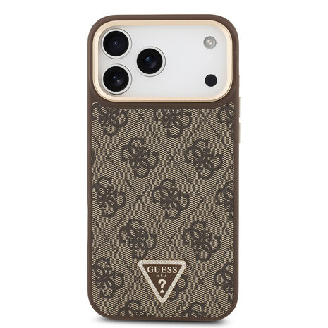 Guess Guess iPhone 17 Pro Max Back cover coque - MagSafe - 4G Triangle Logo - Marron Guess Guess iPhone 17 Pro Max Back cover coque - MagSafe - 4G Triangle Logo - Marron