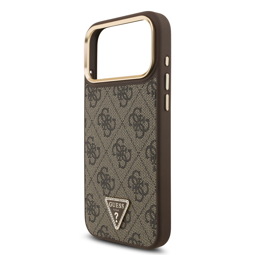 Guess Guess iPhone 17 Pro Max Back-Cover hul - MagSafe - 4G Triangle Logo - Braun Guess Guess iPhone 17 Pro Max Back-Cover hul - MagSafe - 4G Triangle Logo - Braun