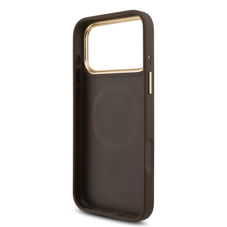 Guess Guess iPhone 17 Pro Max Back-Cover hul - MagSafe - 4G Triangle Logo - Braun Guess Guess iPhone 17 Pro Max Back-Cover hul - MagSafe - 4G Triangle Logo - Braun