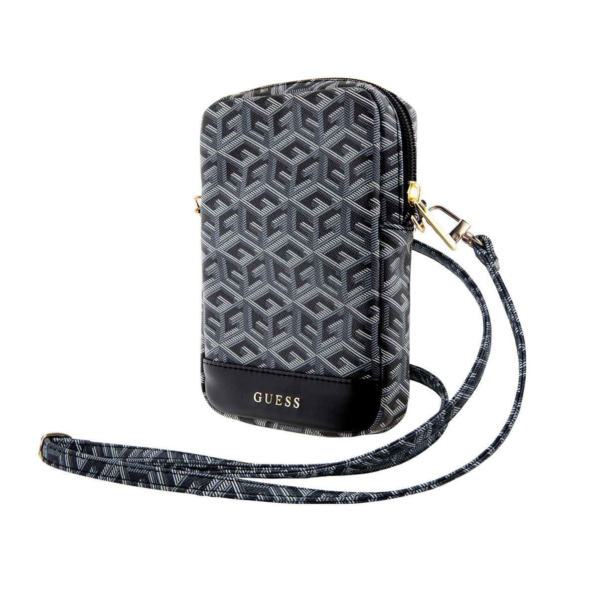 Guess Guess Wallet tas - G Cube - Bottom Stripe - Zwart