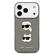 Karl Lagerfeld Karl lagerfeld iPhone 17 Pro Backcover hoesje - Grained - K&C Heads Pins - Grijs