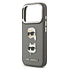 Karl Lagerfeld Karl lagerfeld iPhone 17 Pro Backcover hoesje - Grained - K&C Heads Pins - Grijs