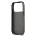 Karl Lagerfeld Karl Lagerfeld iPhone 17 Pro/iPhone 18 Pro Coque arrière Finition grainée Pins représentant les têtes de Karl & Choupette - Gris