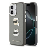 Karl Lagerfeld Karl lagerfeld iPhone 17 Backcover hoesje - Grained - K&C Heads Pins - Grijs