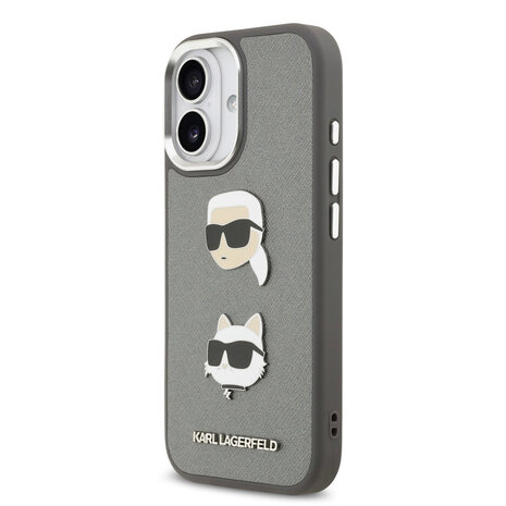 Karl Lagerfeld Karl lagerfeld iPhone 17 Back-Cover hul - Grained - K&C Heads Pins - Grau
