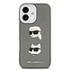 Karl Lagerfeld Karl lagerfeld iPhone 17 Backcover hoesje - Grained - K&C Heads Pins - Grijs