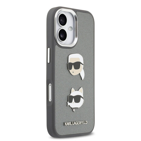 Karl Lagerfeld Karl lagerfeld iPhone 17 Back-Cover hul - Grained - K&C Heads Pins - Grau