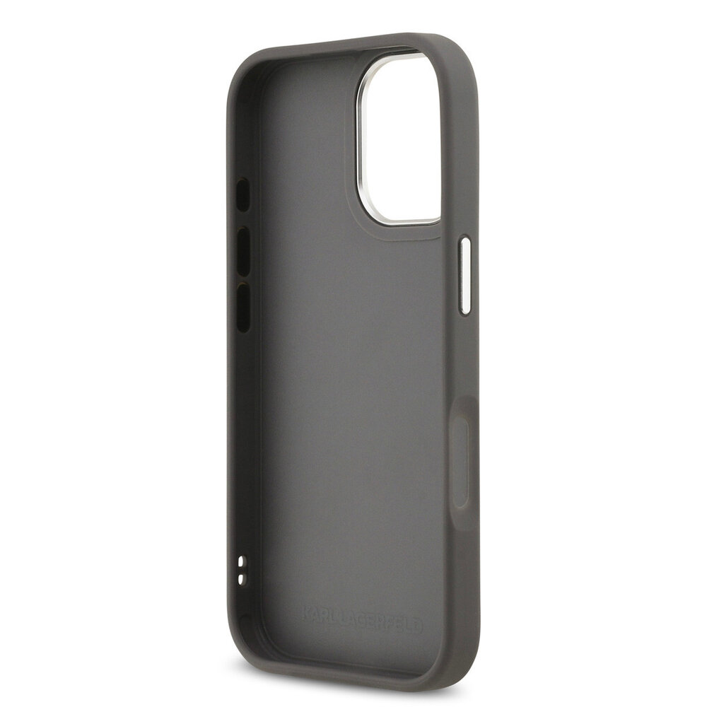 Karl Lagerfeld Karl lagerfeld iPhone 17 Backcover hoesje - Grained - K&C Heads Pins - Grijs
