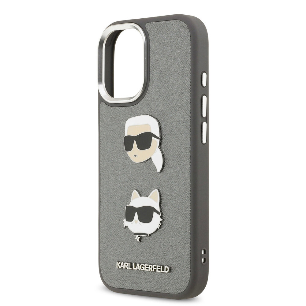 Karl Lagerfeld Karl lagerfeld iPhone 17 Back-Cover hul - Grained - K&C Heads Pins - Grau