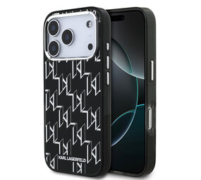 Karl Lagerfeld Karl lagerfeld iPhone 17 Pro Backcover hoesje - MagSafe - IML metal monogram kc - Zwart