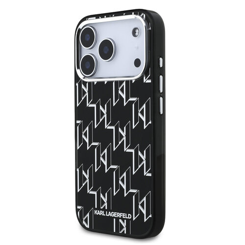 Karl Lagerfeld Karl Lagerfeld iPhone 17 Pro/iPhone 18 Pro Handyhülle MagSafe IML KC-Monogramm aus Metall - Schwarz