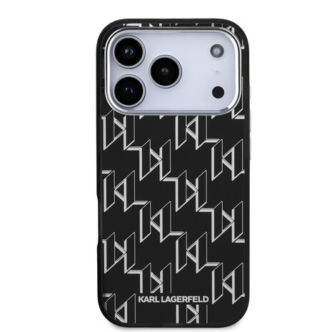 Karl Lagerfeld Karl lagerfeld iPhone 17 Pro Backcover hoesje - MagSafe - IML metal monogram kc - Zwart