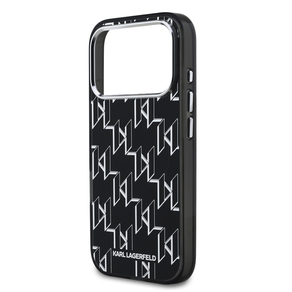 Karl Lagerfeld Karl lagerfeld iPhone 17 Pro Backcover hoesje - MagSafe - IML metal monogram kc - Zwart