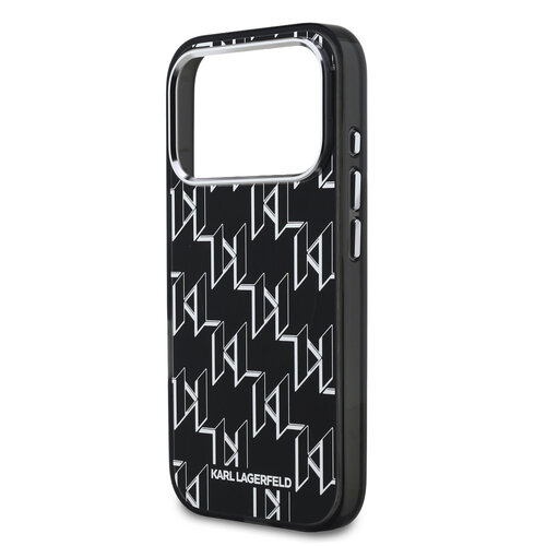 Karl Lagerfeld Karl Lagerfeld iPhone 17 Pro/iPhone 18 Pro Handyhülle MagSafe IML KC-Monogramm aus Metall - Schwarz