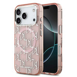 Karl Lagerfeld Karl lagerfeld iPhone 17 Pro Backcover hoesje - MagSafe - IML metal monogram kc - Roze