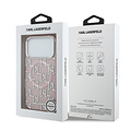 Karl Lagerfeld Karl Lagerfeld iPhone 17 Pro/iPhone 18 Pro Handyhülle MagSafe IML KC-Monogramm aus Metall - Rosa