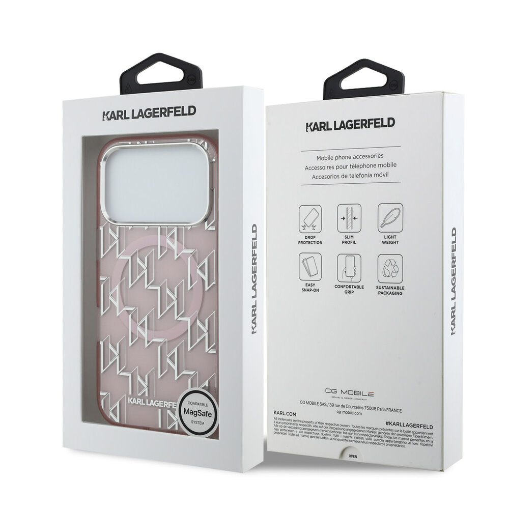 Karl Lagerfeld Karl lagerfeld iPhone 17 Pro Back cover coque - MagSafe - IML metal monogram kc - Rose Karl Lagerfeld Karl lagerfeld iPhone 17 Pro Back cover coque - MagSafe - IML metal monogram kc - Rose