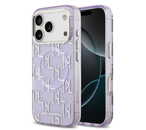 Karl Lagerfeld Karl lagerfeld iPhone 17 Pro Backcover hoesje - MagSafe - IML metal monogram kc - Paars