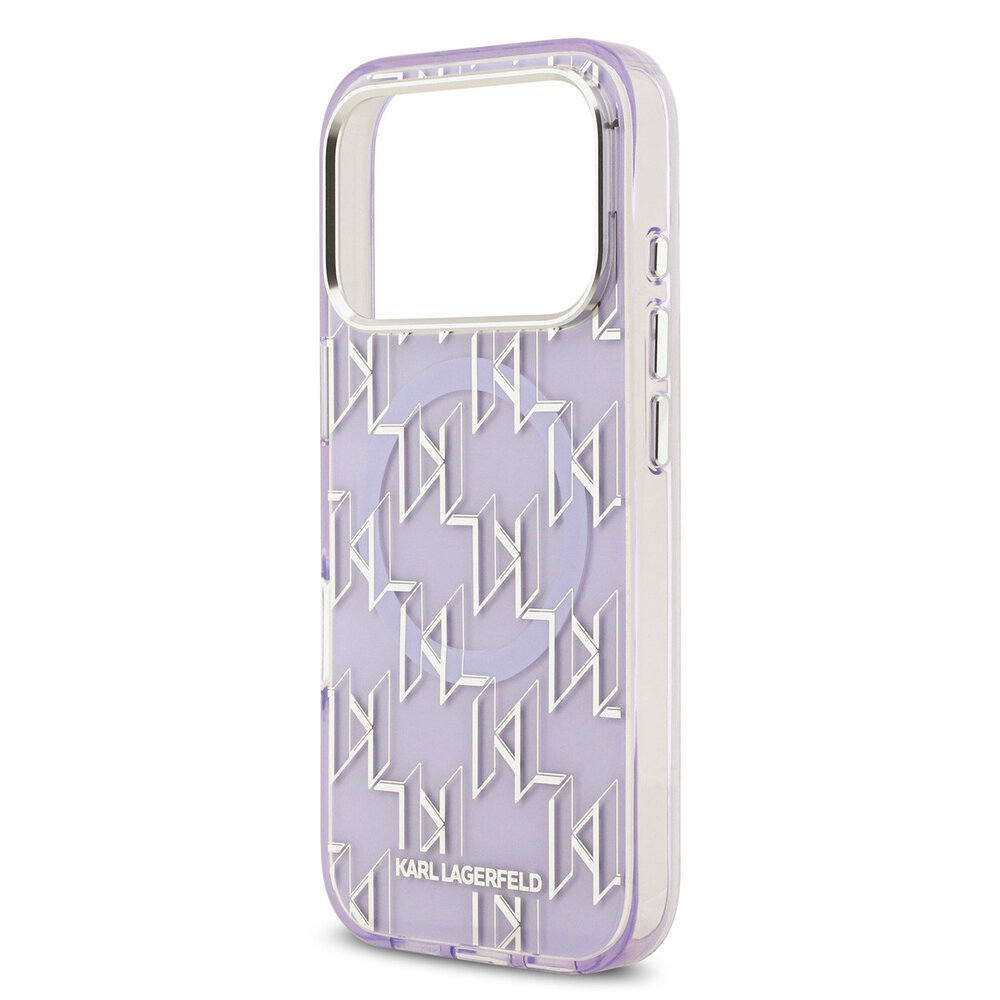 Karl Lagerfeld Karl lagerfeld iPhone 17 Pro Backcover hoesje - MagSafe - IML metal monogram kc - Paars