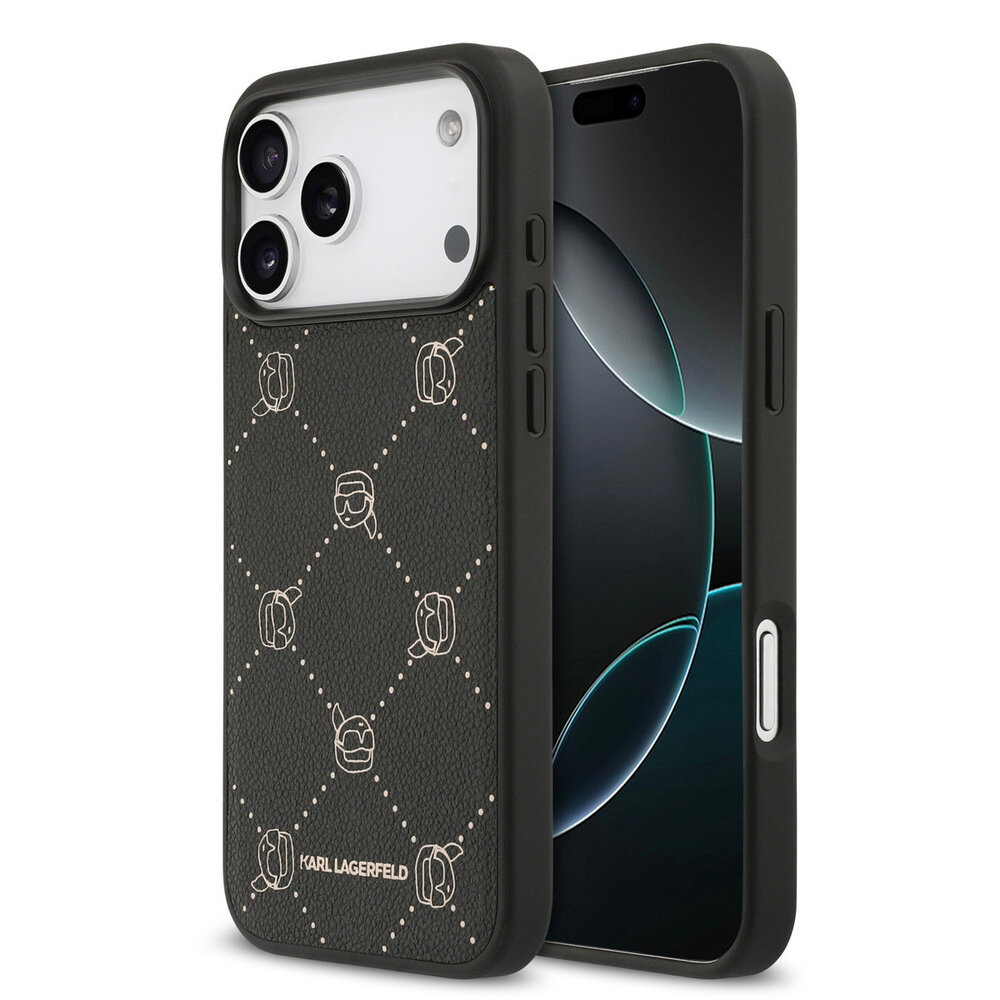 Karl Lagerfeld Karl lagerfeld iPhone 17 Pro Backcover hoesje - MagSafe - Karl Heads - Zwart