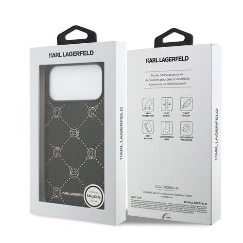 Karl Lagerfeld Karl Lagerfeld iPhone 17 Pro/iPhone 18 Pro Handyhülle MagSafe Karl-Köpfe - Schwarz