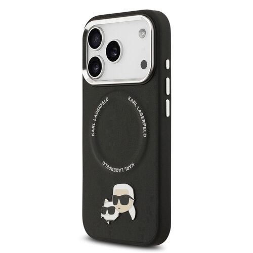 Karl Lagerfeld Karl Lagerfeld iPhone 17 Pro/iPhone 18 Pro Handyhülle MagSafe Karl-&-Choupette-Pins - Schwarz